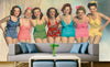 Dimex Charming Ladies Wall Mural 375x250cm 5 Panels Ambiance | Yourdecoration.com