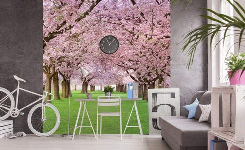 Dimex Cherry Trees Wall Mural 225x250cm 3 Panels Ambiance | Yourdecoration.com