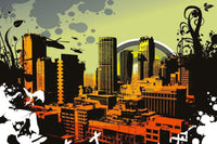 Dimex City Wall Mural 375x250cm 5 Panels | Yourdecoration.com