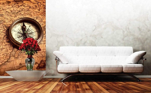 Dimex Compass Wall Mural 150x250cm 2 Panels Ambiance | Yourdecoration.com