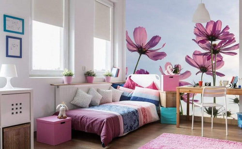 Dimex Cosmos Flowers Wall Mural 225x250cm 3 Panels Ambiance | Yourdecoration.com