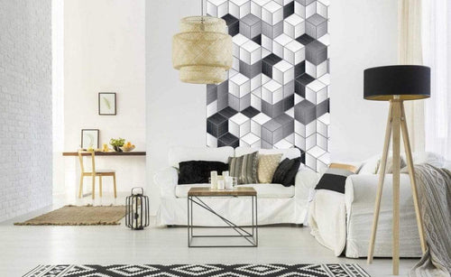Dimex Cube Blocks Wall Mural 150x250cm 2 Panels Ambiance | Yourdecoration.com