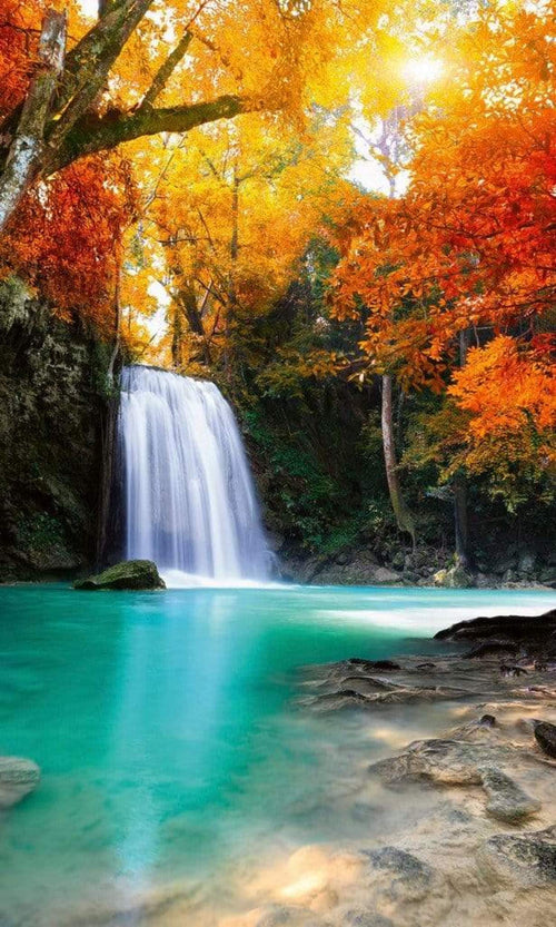 Dimex Deep Forest Waterfall Wall Mural 150x250cm 2 Panels | Yourdecoration.com