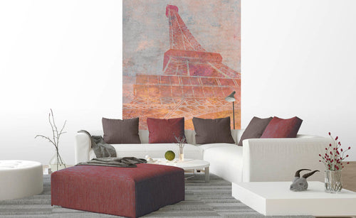 Dimex Eiffel Tower Abstract II Wall Mural 150x250cm 2 Panels Ambiance | Yourdecoration.com