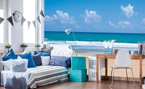 Dimex Empty Beach Wall Mural 375x250cm 5 Panels Ambiance | Yourdecoration.com