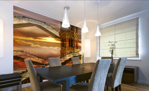 Dimex Ethereal Tower Wall Mural 225x250cm 3 Panels Ambiance | Yourdecoration.com