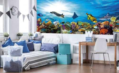 Dimex Fish Wall Mural 375x150cm 5 Panels Ambiance | Yourdecoration.com