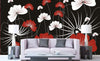 Dimex Flowers on Black Wall Mural 375x250cm 5 Panels Ambiance | Yourdecoration.com