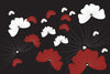Dimex Flowers on Black Wall Mural 375x250cm 5 Panels | Yourdecoration.com