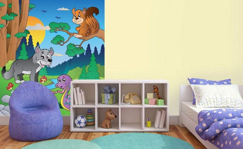 Dimex Forest Animals Wall Mural 225x250cm 3 Panels Ambiance | Yourdecoration.com