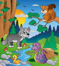 Dimex Forest Animals Wall Mural 225x250cm 3 Panels | Yourdecoration.com