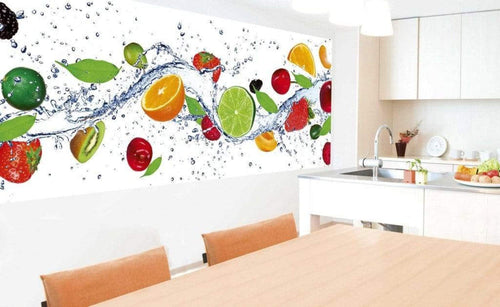 Dimex Fruits in Water Wall Mural 375x150cm 5 Panels Ambiance | Yourdecoration.com
