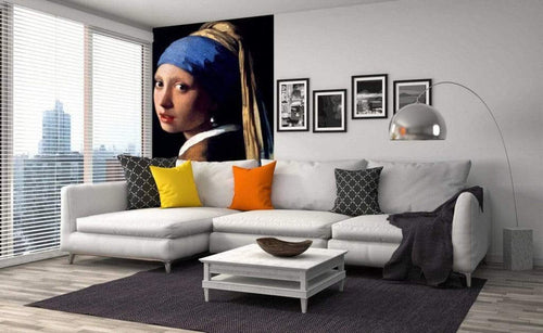Dimex Girl with Earring Wall Mural 150x250cm 2 Panels Ambiance | Yourdecoration.com