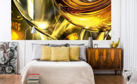 Dimex Golden Wires Wall Mural 375x150cm 5 Panels Ambiance | Yourdecoration.com