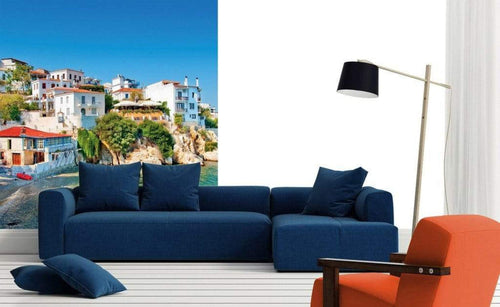 Dimex Greece Coast Wall Mural 225x250cm 3 Panels Ambiance | Yourdecoration.com