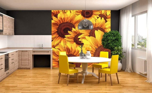 Dimex Helianthus Wall Mural 225x250cm 3 Panels Ambiance | Yourdecoration.com