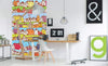 Dimex Houses in Town Wall Mural 150x250cm 2 Panels Ambiance | Yourdecoration.com