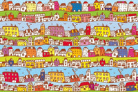 Dimex Houses in Town Wall Mural 375x250cm 5 Panels | Yourdecoration.com