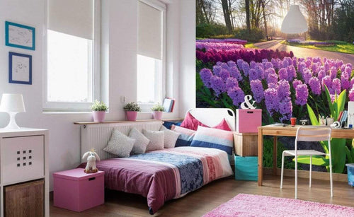 Dimex Hyacint Flowers Wall Mural 225x250cm 3 Panels Ambiance | Yourdecoration.com