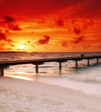 Dimex Jetty in Sunset Wall Mural 225x250cm 3 Panels | Yourdecoration.com