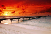 Dimex Jetty in Sunset Wall Mural 375x250cm 5 Panels | Yourdecoration.com
