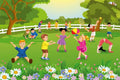 Dimex Kids in Garden Wall Mural 375x250cm 5 Panels | Yourdecoration.com