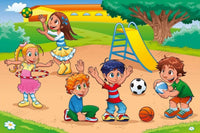 Dimex Kids in Playground Wall Mural 375x250cm 5 Panels | Yourdecoration.com