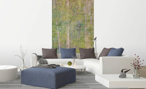 Dimex Leaves Abstract Wall Mural 150x250cm 2 Panels Ambiance | Yourdecoration.com