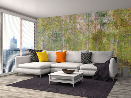 Dimex Leaves Abstract Wall Mural 375x250cm 5 Panels Ambiance | Yourdecoration.com