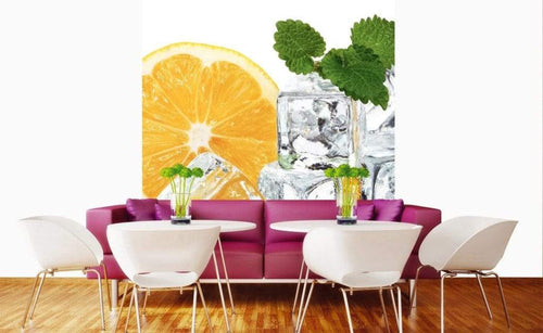 Dimex Lemon and Ice Wall Mural 225x250cm 3 Panels Ambiance | Yourdecoration.com