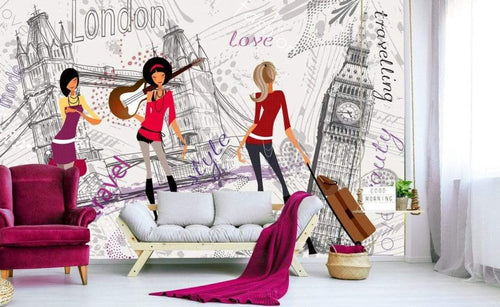 Dimex London Style Wall Mural 375x250cm 5 Panels Ambiance | Yourdecoration.com