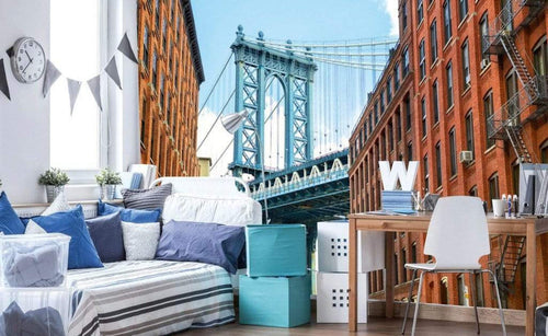 Dimex Manhattan Bridge Wall Mural 375x250cm 5 Panels Ambiance | Yourdecoration.com