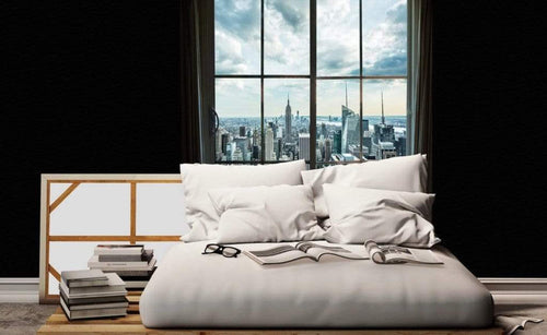 Dimex Manhattan Window View Wall Mural 225x250cm 3 Panels Ambiance | Yourdecoration.com