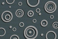 Dimex Metal Circles Wall Mural 375x250cm 5 Panels | Yourdecoration.com