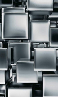 Dimex Metal Cubes Wall Mural 150x250cm 2 Panels | Yourdecoration.com