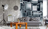 Dimex Metal Cubes Wall Mural 225x250cm 3 Panels Ambiance | Yourdecoration.com