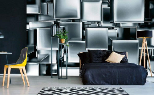 Dimex Metal Cubes Wall Mural 375x250cm 5 Panels Ambiance | Yourdecoration.com