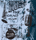 Dimex Music Blue Wall Mural 225x250cm 3 Panels | Yourdecoration.com