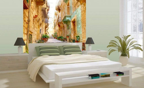 Dimex Narrow Street Wall Mural 225x250cm 3 Panels Ambiance | Yourdecoration.com