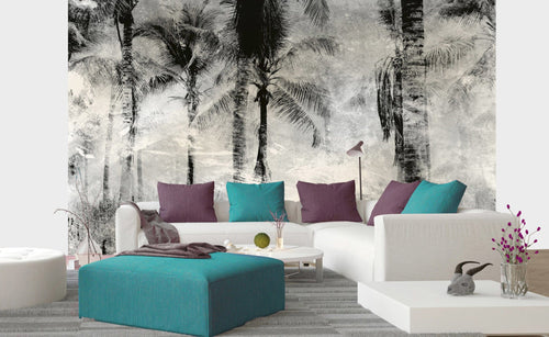 Dimex Palm Trees Abstract Wall Mural 375x250cm 5 Panels Ambiance | Yourdecoration.com