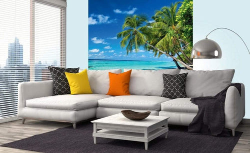 Dimex Paradise Beach Wall Mural 225x250cm 3 Panels Ambiance | Yourdecoration.com