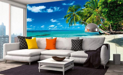 Dimex Paradise Beach Wall Mural 375x250cm 5 Panels Ambiance | Yourdecoration.com