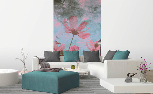Dimex Pink Flower Abstract Wall Mural 150x250cm 2 Panels Ambiance | Yourdecoration.com