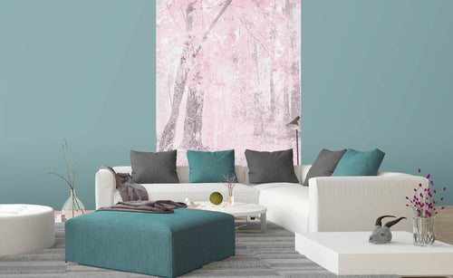 Dimex Pink Forest Abstract Wall Mural 150x250cm 2 Panels Ambiance | Yourdecoration.com