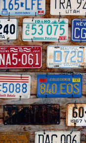 Dimex Plate Numbers Wall Mural 150x250cm 2 Panels | Yourdecoration.com