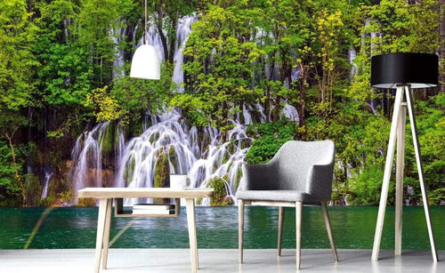 Dimex Plitvice Lakes Wall Mural 375x250cm 5 Panels Ambiance | Yourdecoration.com
