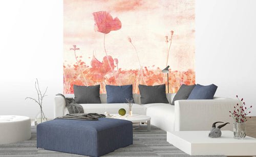 Dimex Poppies Abstract Wall Mural 225x250cm 3 Panels Ambiance | Yourdecoration.com