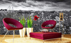 Dimex Poppies Black Wall Mural 375x250cm 5 Panels Ambiance | Yourdecoration.com