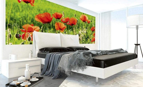 Dimex Poppy Field Wall Mural 375x150cm 5 Panels Ambiance | Yourdecoration.com