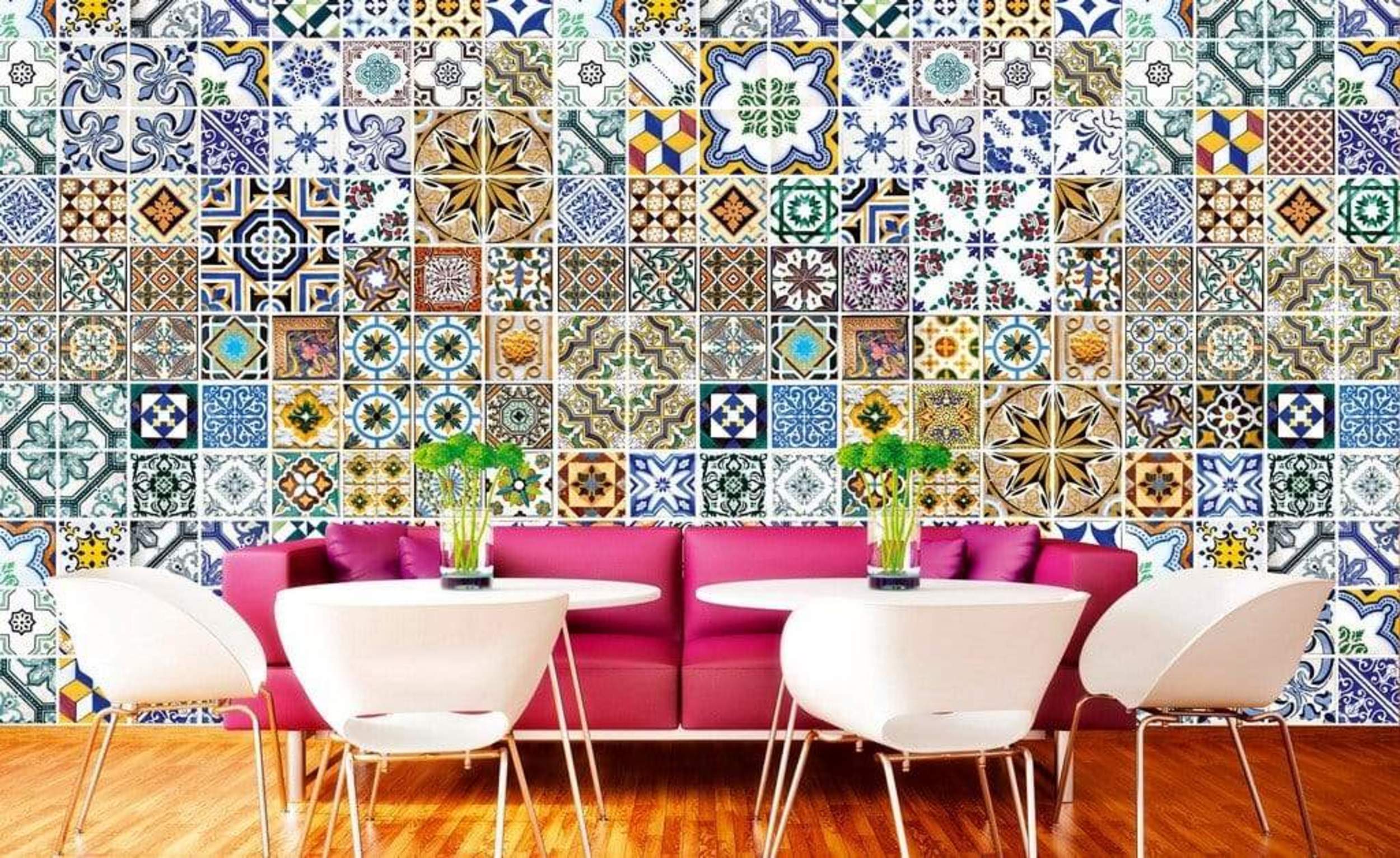 Dimex Portugal Tiles Wall Mural 375x250cm 5 Panels Ambiance | Yourdecoration.com